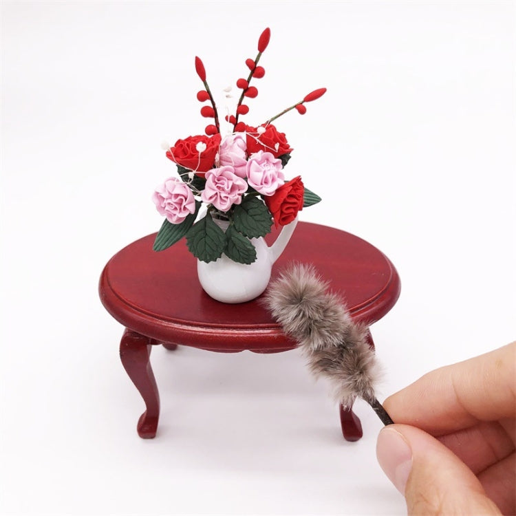 1:12 Mini House Toy Simulation Chicken Hair Brush(Gray)