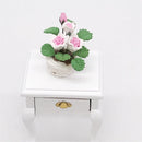 1:12 Mini House Toy Pocket Ornaments Simulation Potted Plant Rose(Pink and White)