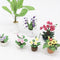 1:12 Mini House Toy Pocket Ornaments Simulation Potted Plant Rose(Pink and White)