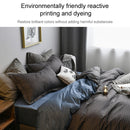 Bedding Set Solid Plaid Side Bed Comforter Duvet Cover Sheet Set, Size:200*230cm(2x Pillowcase,1x Quiltï¼‰(Black)
