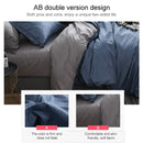 Bedding Set Solid Plaid Side Bed Comforter Duvet Cover Sheet Set, Size:200*230cm(2x Pillowcase,1x Quiltï¼‰(Blue)