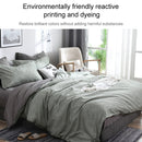 Bedding Set Solid Plaid Side Bed Comforter Duvet Cover Sheet Set, Size:200*230cm(2x Pillowcase,1x Quiltï¼‰(Green)