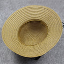 Grass Woven Wide-brimmed Foldable Hat Beach Sun Hat with bow for Women(Khaki)