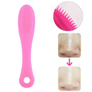 10 PCS Blackhead Brush Face Cleansing Extractor Remover Tool Silicone Finger Massage Brush Face Exfoliating Cleansing Tool(Light Magenta)