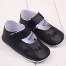 Baby Girl First Walkers PU Leather Cute Princess Crib Shoes(Black)