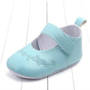 Baby Girl First Walkers PU Leather Cute Princess Crib Shoes(Light Blue)