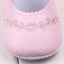 Baby Girl First Walkers PU Leather Cute Princess Crib Shoes(Light Blue)