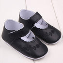 Baby Girl First Walkers PU Leather Cute Princess Crib Shoes(Black)