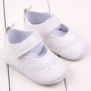 Baby Girl First Walkers PU Leather Cute Princess Crib Shoes(White)
