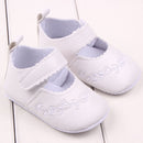 Baby Girl First Walkers PU Leather Cute Princess Crib Shoes(White)