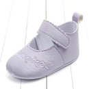 Baby Girl First Walkers PU Leather Cute Princess Crib Shoes(Light Purple)