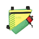 B-soul Bicycle Bags With Water Bottle Triangle Pouch Solid Cycling Front Tube Frame Bag Pocket, Size:20.5*18*5cm(Green)