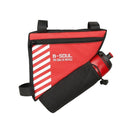 B-soul Bicycle Bags With Water Bottle Triangle Pouch Solid Cycling Front Tube Frame Bag Pocket, Size:20.5*18*5cm(Red)