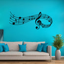 Music Sound Notes Wall Decal Bedroom Music Classroom Decor Removable Music Sticker, Size:M 39cmx100cm(Black)