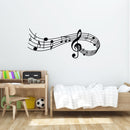Music Sound Notes Wall Decal Bedroom Music Classroom Decor Removable Music Sticker, Size:M 39cmx100cm(Black)