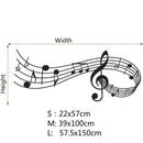Music Sound Notes Wall Decal Bedroom Music Classroom Decor Removable Music Sticker, Size:M 39cmx100cm(Black)