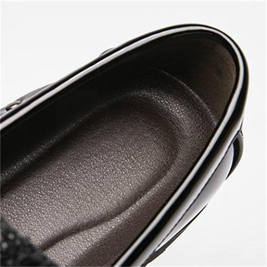 Men Fashion Thick Bottom Pointed Formal Business Leather Shoes, Shoe Size:41(Silver)