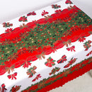 2 PCS Polyester Printed Tablecloth Christmas Table Decorations Anti-fouling Cloth( Small Bow)