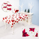 2 PCS Christmas Creative Disposable PVC Printed Tablecloth Table Decoration(Leaf)