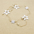 Christmas Decoration Christmas Tree Wood Decoration Pendant Elk Snowflake House Sling Hanging(D Five-pointed Star)