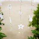 Christmas Decoration Christmas Tree Wood Decoration Pendant Elk Snowflake House Sling Hanging(D Five-pointed Star)