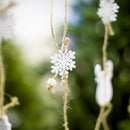 Christmas Decoration Christmas Tree Wood Decoration Pendant Elk Snowflake House Sling Hanging(D Five-pointed Star)