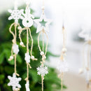 Christmas Decoration Christmas Tree Wood Decoration Pendant Elk Snowflake House Sling Hanging(D Five-pointed Star)
