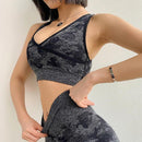 Women Sports Yoga Shock Absorbing Vest Sexy Cross Beauty Back Gathering Fitness Bra, Size: S(Grey)
