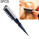 3 PCS Fluffy Shark Fin Portable Comb Professional Hair Dryer Hair Styling Comb(Black)