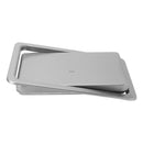 Embedded Type Stainless Steel Swing Cover Flip Kitchen Countertop Trash Can Lid Cap, Size:Square 16.2x22.7cm(Silver)