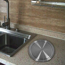 Embedded Type Stainless Steel Swing Cover Flip Kitchen Countertop Trash Can Lid Cap, Size:Square 16.2x22.7cm(Silver)