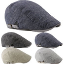 Thin Retro British Style Adjustable Shade Cotton Linen Beret(Navy)