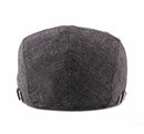 Thin Retro British Style Adjustable Shade Cotton Linen Beret(Beige)