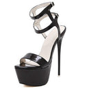 Sexy Nightclub Super High Heels, Size:39(Black)