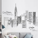 Creative City Building Wall Sticker Bedroom Living Room Sofa TV Background Wall Decoration Large Stickers(City)