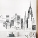 Creative City Building Wall Sticker Bedroom Living Room Sofa TV Background Wall Decoration Large Stickers(City)