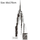 Creative City Building Wall Sticker Bedroom Living Room Sofa TV Background Wall Decoration Large Stickers(Clock tower)