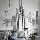 Creative City Building Wall Sticker Bedroom Living Room Sofa TV Background Wall Decoration Large Stickers(Buliding)