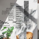 Creative City Building Wall Sticker Bedroom Living Room Sofa TV Background Wall Decoration Large Stickers(Buliding)