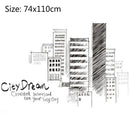 Creative City Building Wall Sticker Bedroom Living Room Sofa TV Background Wall Decoration Large Stickers(Buliding)