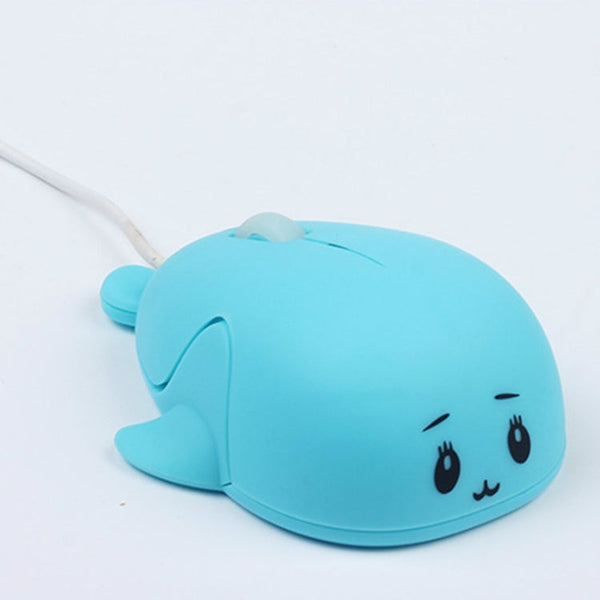 Cute Cartoon Wired Mouse Girl Office Home Laptop Mouse(Blue)