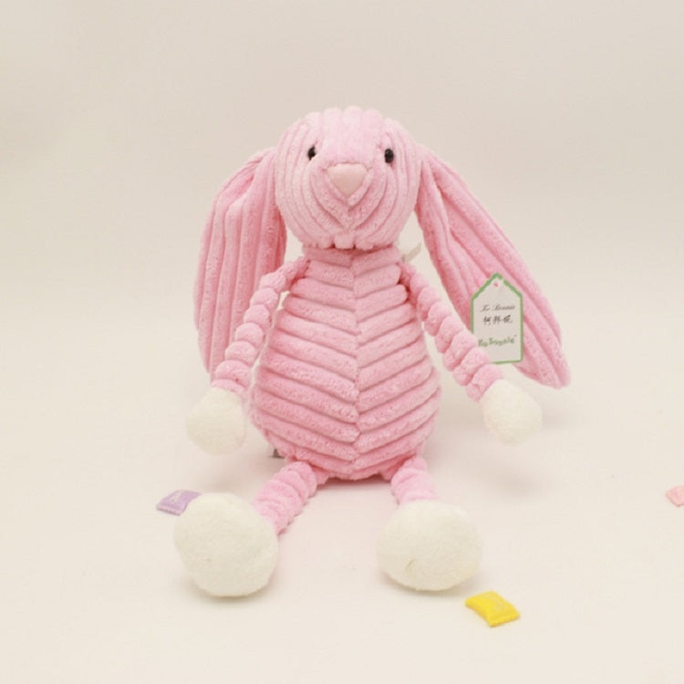 Striped Animal Plush Toy Doll Creative Animal Doll, Type:Pink Rabbit, Height:33cm