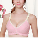 Cotton Nursing Bra Maternity Pregnancy Sports Nursing Breast Feeding Bras, Size:75B(Pink)