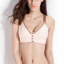 Cotton Nursing Bra Maternity Pregnancy Sports Nursing Breast Feeding Bras, Size:75C(Biege)