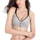 Cotton Nursing Bra Maternity Pregnancy Sports Nursing Breast Feeding Bras, Size:80B(Gray)