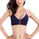 Cotton Nursing Bra Maternity Pregnancy Sports Nursing Breast Feeding Bras, Size:90B(Navy)