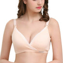 Nursing Maternity Clothing Cotton Breast Feeding Bra for Pregnant Women Pregnancy Breast Sleep Underwear, Size:34/75(Beige)