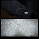 Men Winter Wool Liner Jean Jackets Outerwear Warm Denim Coats, Size:M(Black)