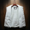 Men Winter Wool Liner Jean Jackets Outerwear Warm Denim Coats, Size:L(Blue)