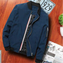 Men Zipper Jacket Male Casual Streetwear Hip Hop Slim Fit Pilot Coat Men Clothing, Size: XXL(Dark Blue)